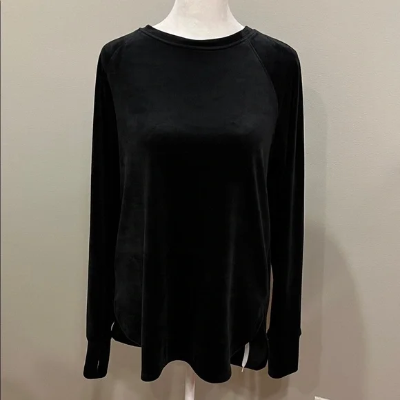 Lilly Pulitzer Blythe Velour Pullover in Onyx Black Long Sleeve Size Small - Picture 1 of 8